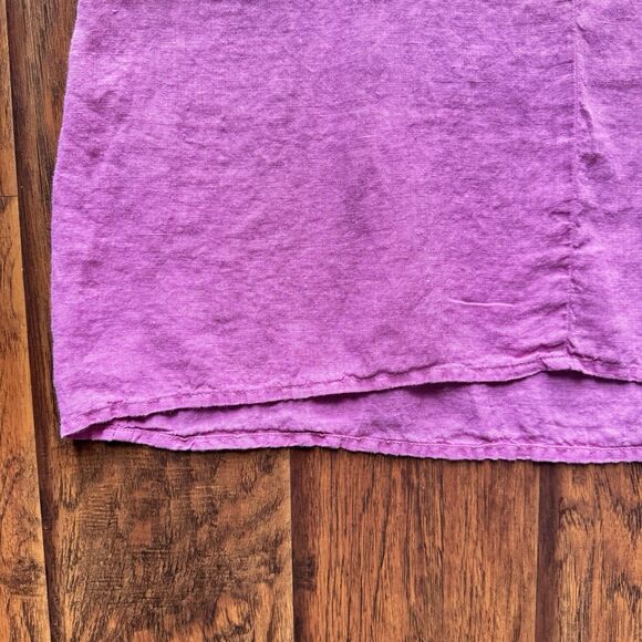 🩷FLAX Shirt Dress 100% LINEN Bubble Gum Pink Breathable Summer Cute Lightwt Sz S - Picture 13 of 16